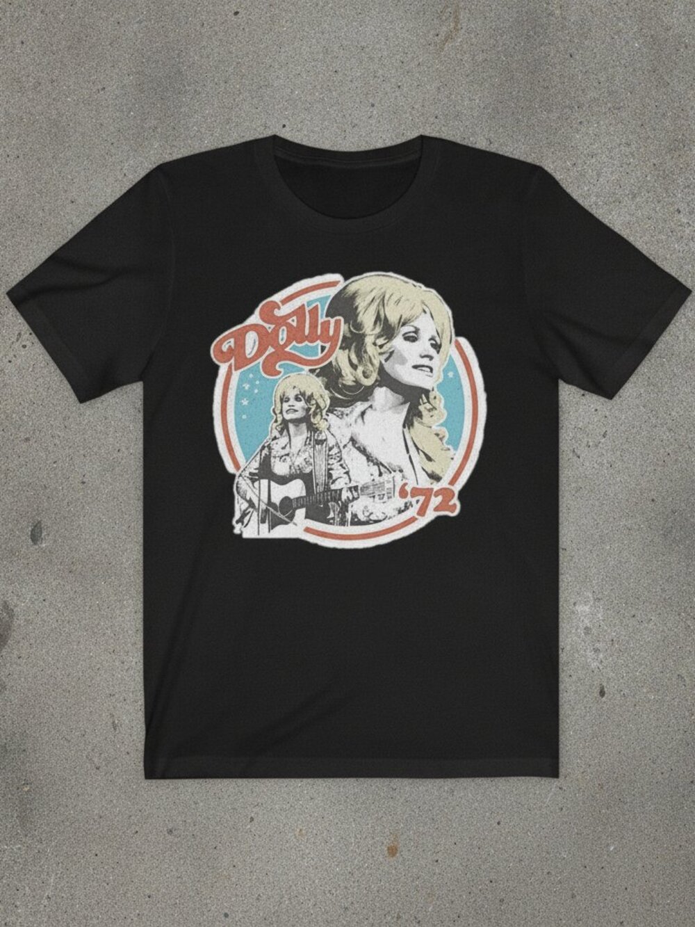Dolly Parton 1972 Vintage Graphic T-Shirt – Black Country Music Tee